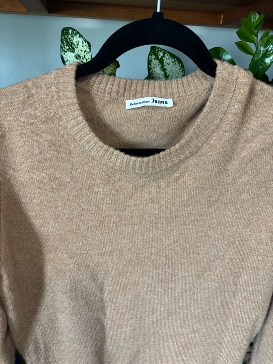Reformation Camel Tan Crewneck Sweater | XS - Picture 3 of 5